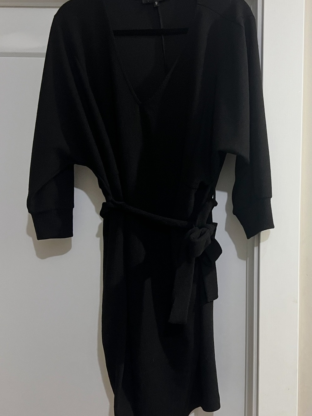 Dynamite Black Ribbed Midi Dress